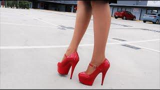 Review Walking Red Mary Jane Pleaser Delight-687 Closed Toe 6 Inch High Heel Pump Shoes with Rose