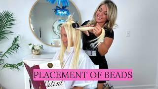 How to Place beads and Hair Extensions using The Swan Method