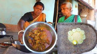 Lemon Rice and Chilli Chicken curry in tribal village style | tribal village food | village cooking