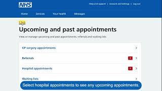 Manage your hospital appointments in the NHS account