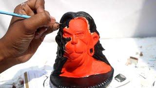 Bajrangbali idol making || Viral Bajrangbali murti making || Hanuman murti making and colour