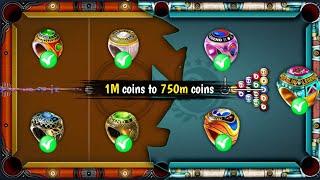 1M Coins to 750M  | Shanghai to Berlin trophies | rewind gameplay - 8 ball pool• unknown gamer 8bp