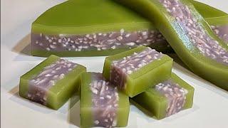 Bánh Da Lợn Khoai Môn Lá Dứa, làm với màu tự nhiên, mềm dẻo ngon | Pandan Taro Layer Cake