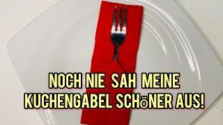 Mit dieser Serviette sieht deine Kuchengabel perfekt aus!