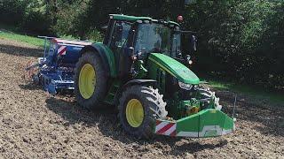 John Deere 6120m Lemken Saphir 7  Gras säen 2021