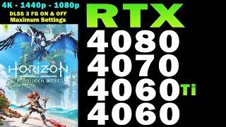 Horizon Forbidden West | RTX 4080, 4070, 4060 Ti, 4060 | R7 5800X3D | 4K 1440p 1080p | Max Settings