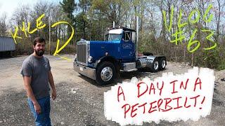 Going Trucking! A Day In A Peterbilt 359 With Kyle! Flatbed, Jake Brakes And Ball With Mia! GoPro