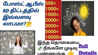 Recurring Deposit savings scheme 2023-2024 in tamil| post office RD Scheme| RD திட்டம்