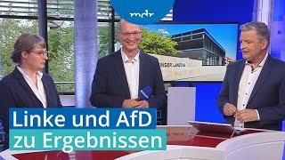 Ulrike Grosse-Röthig (Die Linke) und Stefan Möller (AfD) im Studio | MDR THÜRINGEN JOURNAL | MDR