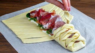 Comprerai tanta pasta sfoglia, se provi questo roll al prosciutto!