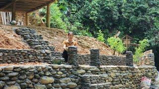 Harvesting wild vegetables to sell at the market and designing fence | Lý Thị Viện