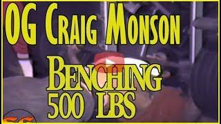 OG Craig Monson bench presses 500 lbs with wide grip 9 times in 1985