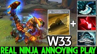 W33 [Sand King] How Real Ninja Annoying Play Raid Boss 22 Kills Dota 2