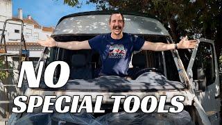 Easiest way to Replace your Windshield | NO TOOLS | Van Conversion ep. 6