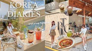 korea vlog cafe hopping in seoul, exploring hongdae yeonnamdong, aesthetic desserts, living alone