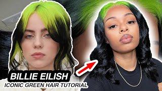 WATCH ME RECREATE | Billie Eilish's ICONIC Slime Green Hair   ft AriannaLYF Hair