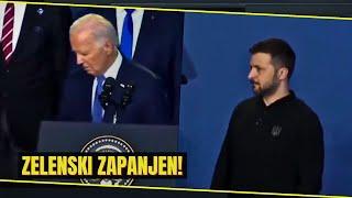 KOMIČNA SCENA NA SAMITU NATO! Zelenski U ŠOKU "ZEVAO" kada ga je Bajden najavio KAO PUTINA!