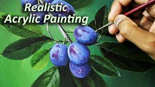 Purple Berry Acrylic Painting for beginners