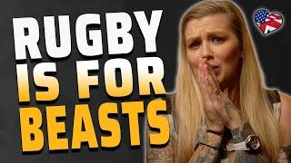 AMERICAN REACTS TO RUGBY IS FOR BEASTS | NFL FAN reacts to RUGBY | AMANDA RAE