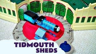 Trackmaster Tidmouth Sheds Toy with Thomas And Friends Trains