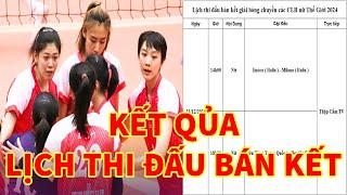 Lịch thi đấu bán kết giải CLB Thế Giới(World Club Volleyball Championship semi-final match schedule