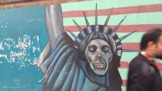 ► Nice Anti America Graffitis on Former Embassy of USA in Tehran Iran