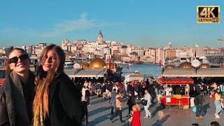 4K Walk Around Eminonu Pier & Galata Bridge – Istanbul’s Iconic Views