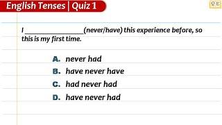 English Tenses Quiz 1 | Quiz on Present Tense | Test your ability to use Tenses correctly