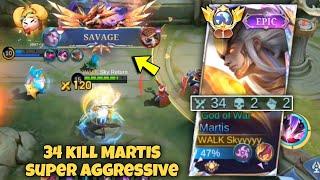 34 KILL SAVAGE!! TOP GLOBAL MARTIS PERFECT & SUPER AGGRESSIVE GAMEPLAY!!! | BEST BUILD 2024