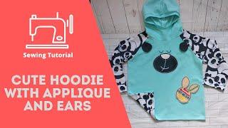 Cute hoodie with applique and ears