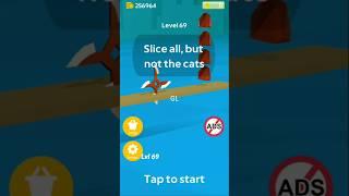 Don't slice the cat level 69 android games #gameland #shorts #funnyvideo #viral #gameplay