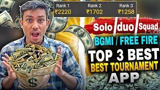 Top 3 Tournament Apps For bgmi & free fire| bgmi khel kar paise kaise kamaye | bgmi tournament app