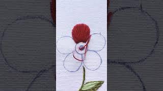 Beautiful Flower Embroidery designs - Satin Stitch Flower #shorts #embroidery #satinstitch