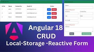 Angular 18 CRUD with Local Storage | Angular 18 Tutorial