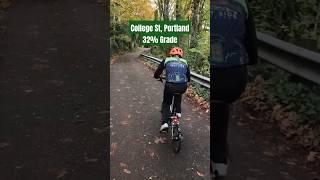 Portland's Steepest Street on a Brompton. 32% Grade, Wet Roads and Slippy Leaves. Will it Climb?