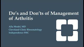 The Do’s and Don’ts of Managing Arthritis Pain