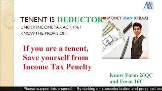 TDS on rent,  TDS by Tenant, Section 194IB of Income tax, Form 26QC, Form 16C file online