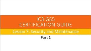 Lesson 7 - Security and Maintenance Part 1