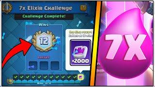 12-0 7X ELIXIR CHALLENGE | CLASH ROYALE | BEST 7X ELIXIR CHALLENGE DECK!