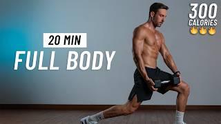 20 MIN FULL BODY HIIT With Weights - No Repeats, No Jumping, Home Workout