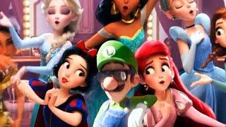 Luigi meets Disney Princesses and was chased by Stormtroopers from Star Wars