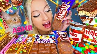 ASMR EATING CHOCOLATE NUTELLA, ICE CREAM, 아이스크림 (M&MS, POCKY, CANDY, CHOCOLATE BARS) MUKBANG 초콜릿 먹방