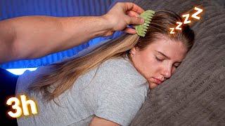 ASMR Sleep Cure: 3 Hours of Hair Play & Brushing Sounds (No Talking)