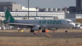 Air Seoul Airbus A321-200 HL8255 Takeoff from NRT 16R