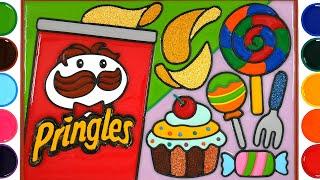 Snack Pringles, Candy Jelly Painting & Coloring Colors foam clay | Menggambar Dan Mewarnai camilan