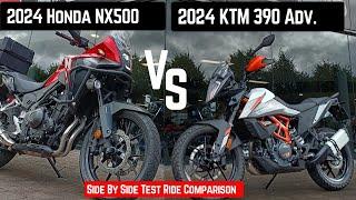 KTM 390 Adventure vs. Honda NX500 comparison 2024 with surprising results!