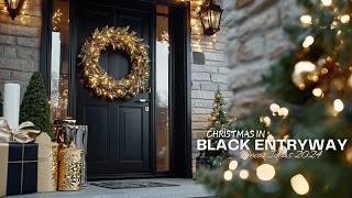 Christmas Entryway Ideas: Black Holiday Decor with Bold Elegance