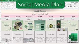 Social Media Plan Setup In Excel