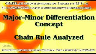 MAT 102/FEG 101: End Any Fear Of Calculus Now! Watch this video– Major-Minor Differentiation Trick