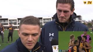 Tottenham Hotspurs players react to AFL